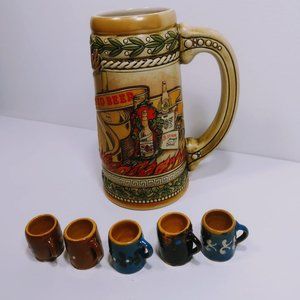 collectible brewing glas and craft clay cup set
